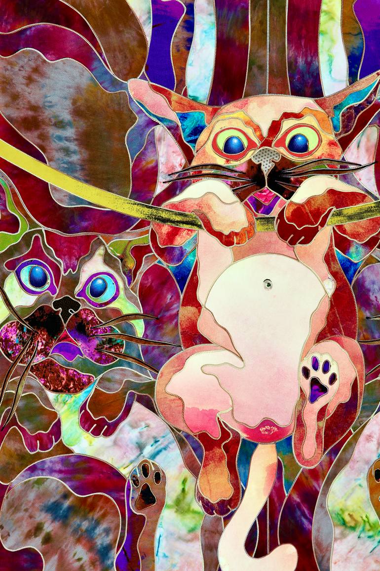 Original Contemporary Cats Painting by Kostyantin Malginov