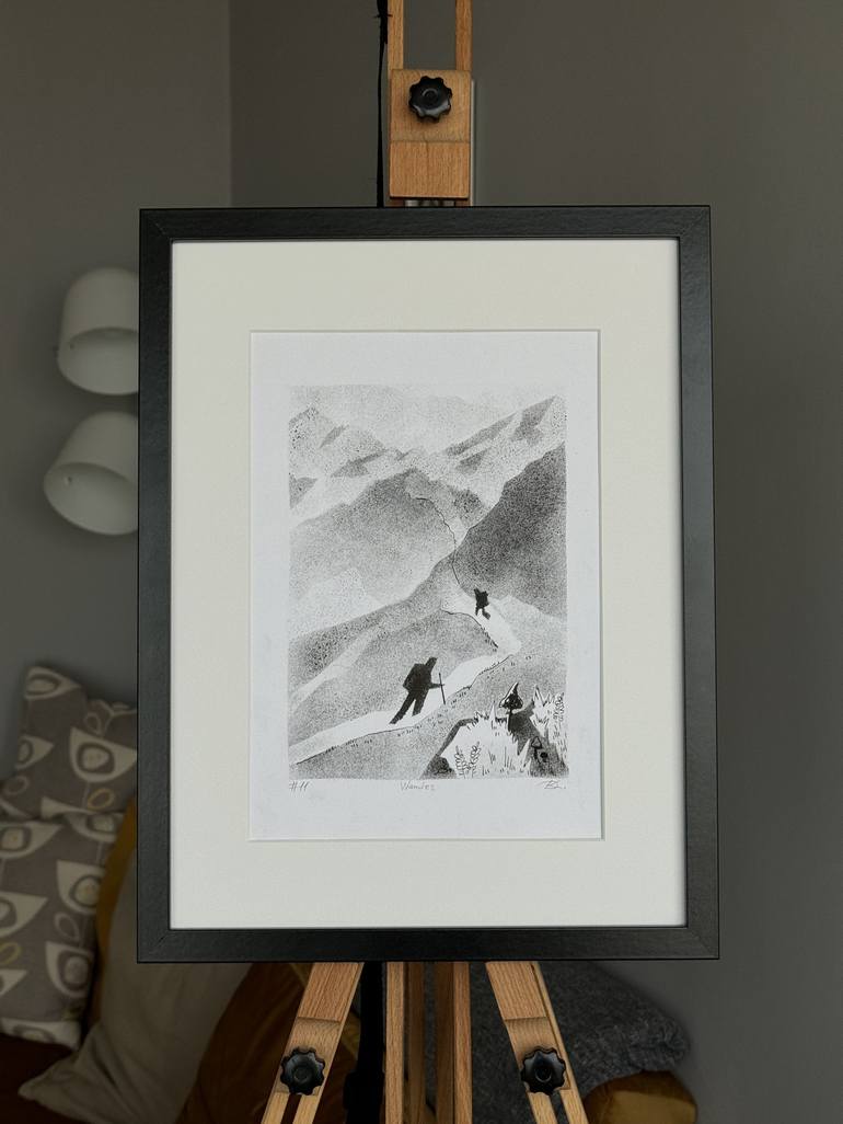 Original Black & White Travel Painting by Daria Kraplak