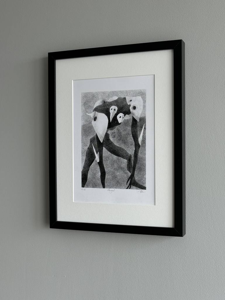 Original Black & White Abstract Drawing by Daria Kraplak