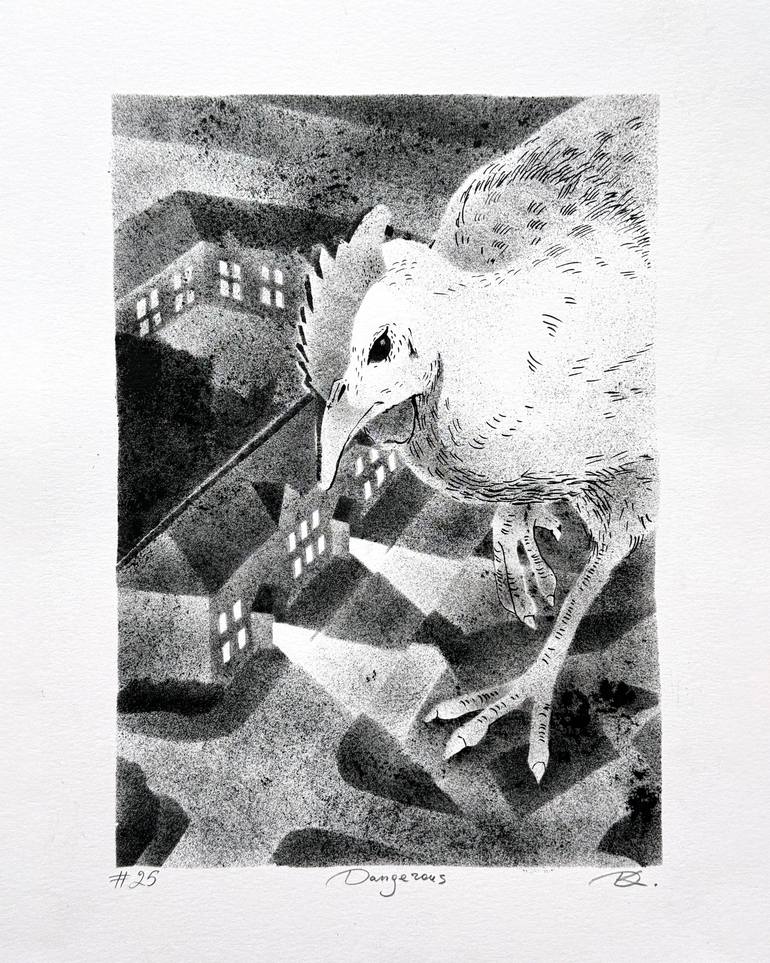 Original Black & White Animal Drawings by Daria Kraplak