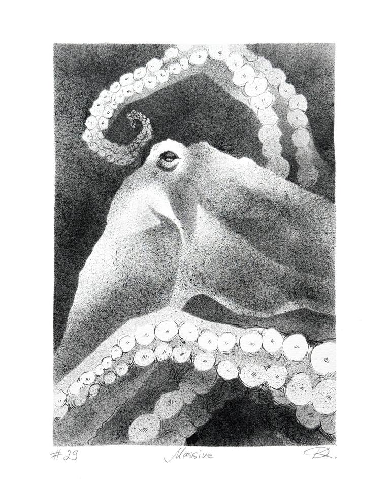 Original Art Nouveau Animal Drawings by Daria Kraplak
