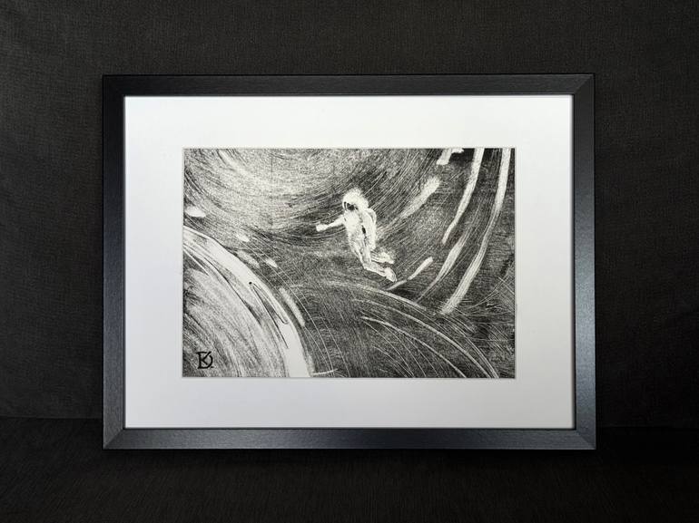 Original Abstract Expressionism Outer Space Printmaking by Daria Kraplak