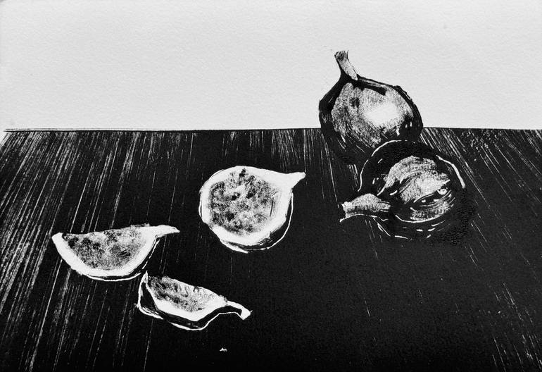 Original Minimalism Still Life Printmaking by Daria Kraplak