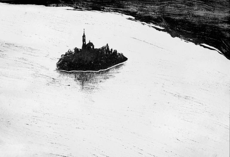 Original Minimalism Landscape Printmaking by Daria Kraplak