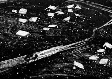 Original Abstract Expressionism Landscape Printmaking by Daria Kraplak