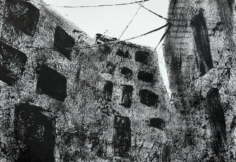 Original Abstract Expressionism Architecture Printmaking by Daria Kraplak