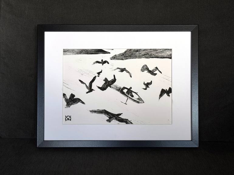 Original Expressionism Landscape Printmaking by Daria Kraplak