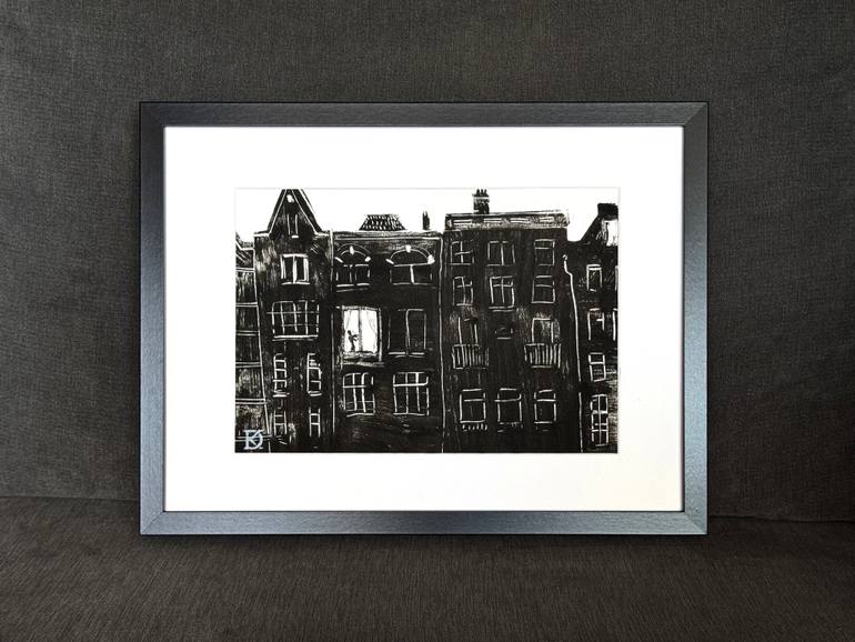 Original Figurative Architecture Printmaking by Daria Kraplak