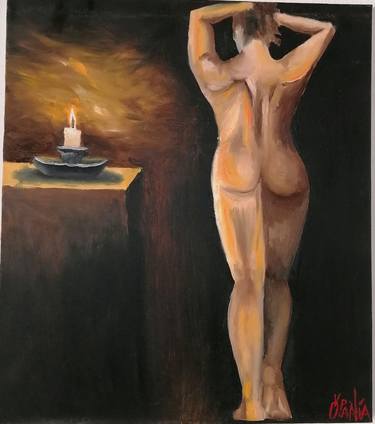 Original Nude Painting by Urania Prasinou