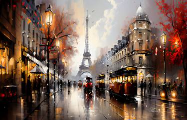 "Autumn Paris: Cafe in the Rain" thumb