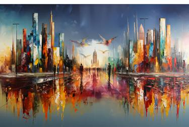 Print of Abstract Cities Digital by Chyngyz Shermatov