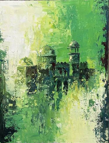 Original Abstract Expressionism Architecture Paintings by Nida Aslam