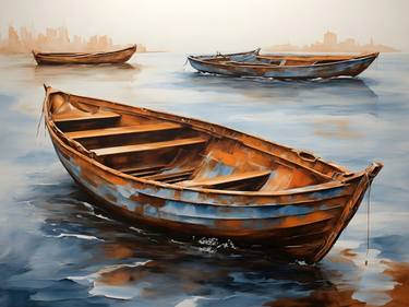 Original Abstract Boat Digital by Mauricio Fraga