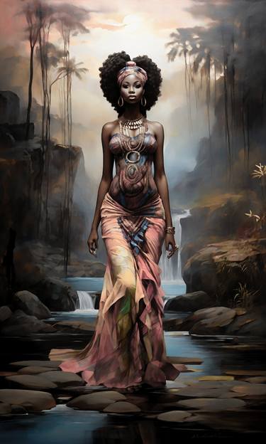 African Goddess - Realistic Digital Painting thumb