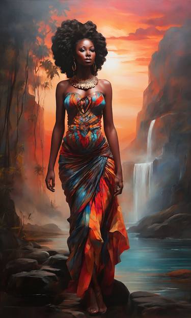 African Goddess - Realistic Digital Painting thumb