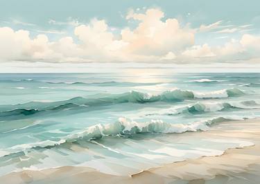Print of Abstract Seascape Digital by Mauricio Fraga