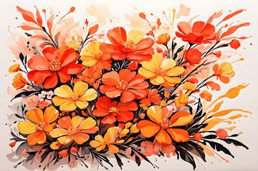 Original Abstract Floral Digital by Mauricio Fraga