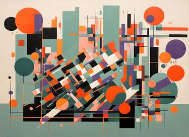 Print of Abstract Geometric Digital by Mauricio Fraga