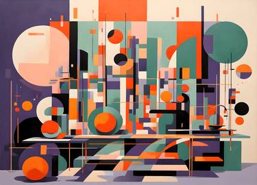 Print of Abstract Geometric Digital by Mauricio Fraga