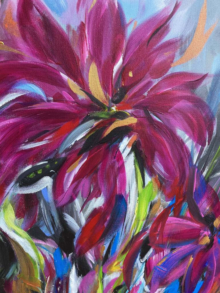 Original Abstract Floral Painting by Kerry Milligan