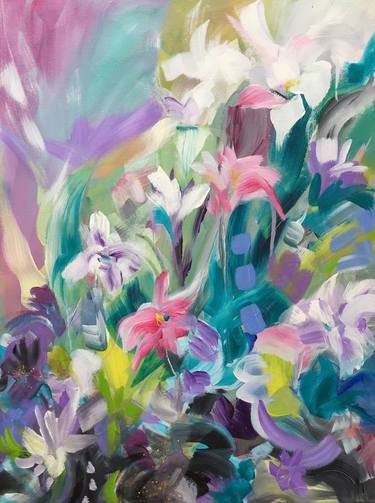 Print of Abstract Floral Paintings by Kerry Milligan