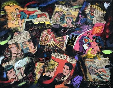 Original Abstract Pop Culture/Celebrity Collage by Kerry Milligan