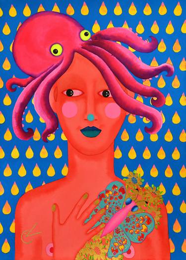 Original Art Nouveau Women Paintings by Valentina Conchie