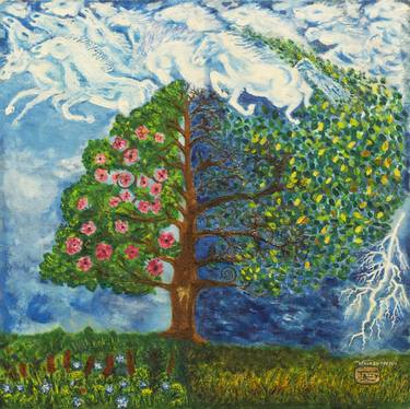Print of Tree Paintings by Karl Tatty Art