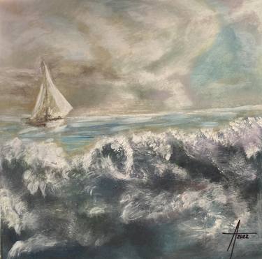 Original Impressionism Sailboat Paintings by Américo Venâncio Lopes Machado Filho