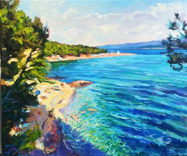 Original Beach Painting by Mihovil Dorotic