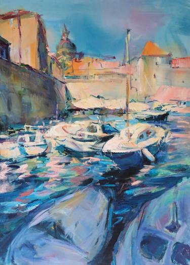 Print of Boat Paintings by Mihovil Dorotic