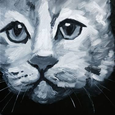 Original Minimalism Cats Paintings by Viktoriia Butkovska