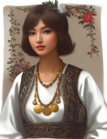 Traditional image of a girl, in a folk clothes thumb