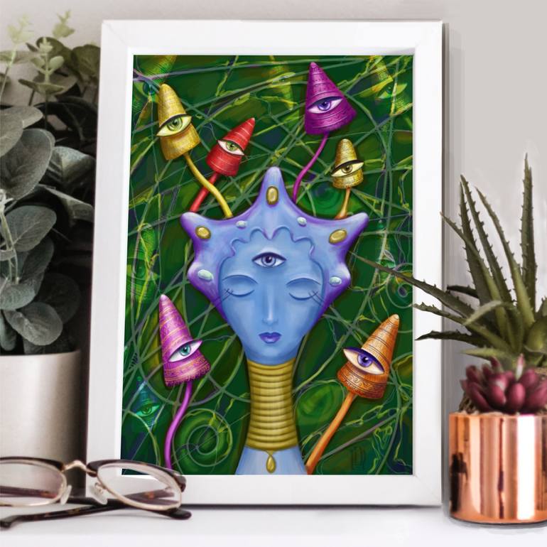Original Abstract Fantasy Mixed Media by Daniela Russo