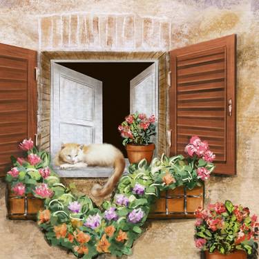 Print of Realism Cats Mixed Media by Daniela Russo