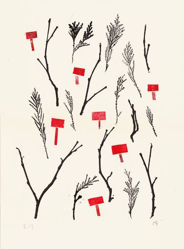 Print of Illustration Tree Printmaking by Olesia Kryvolapova