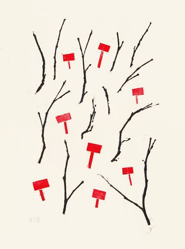 Original Illustration Tree Printmaking by Olesia Kryvolapova