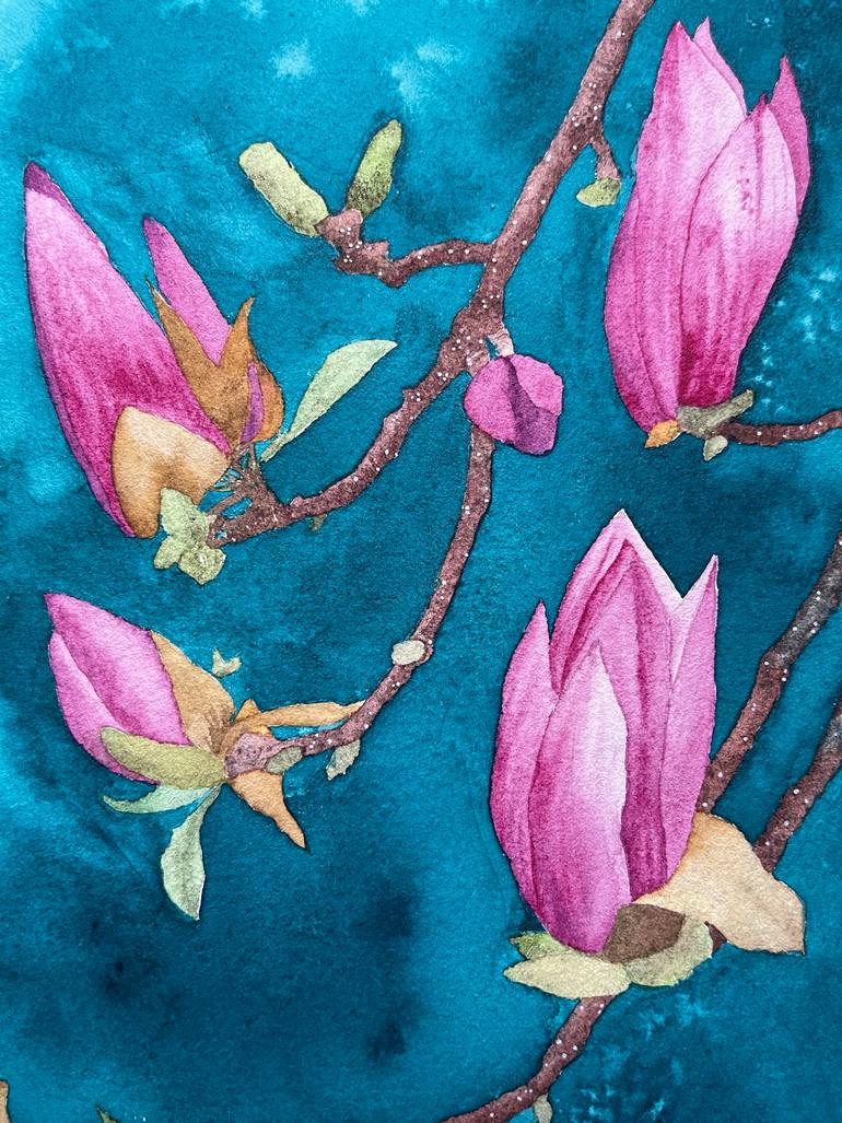 Original Abstract Botanic Painting by Joni Rivera