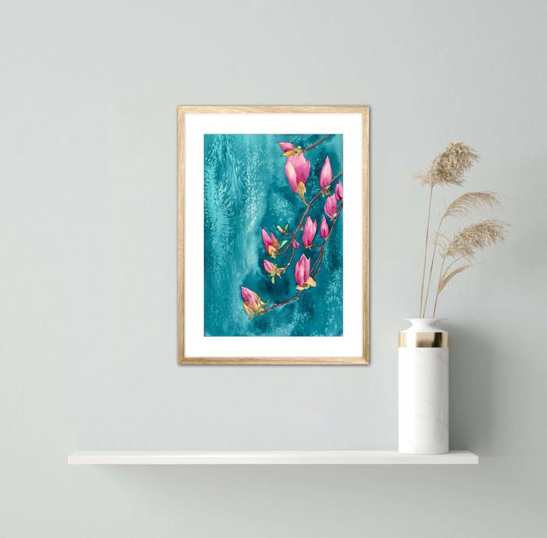 Original Abstract Botanic Painting by Joni Rivera