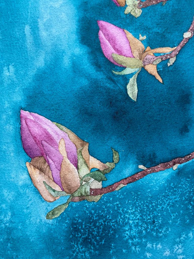 Original Abstract Botanic Painting by Joni Rivera