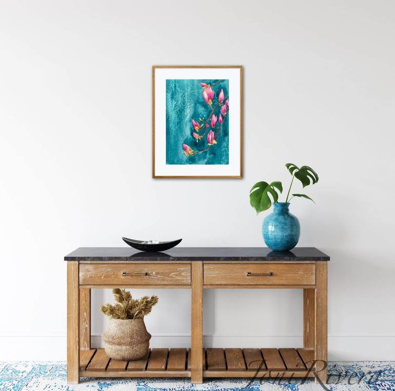 Original Abstract Botanic Painting by Joni Rivera
