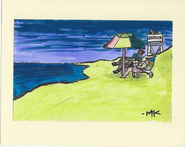 Original Beach Drawing by Michael Kusek