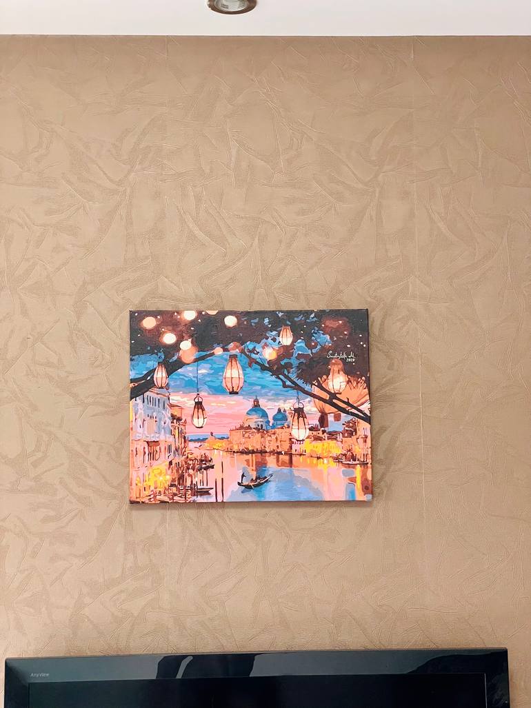 Original Conceptual Outer Space Painting by Mariia Smotrytska