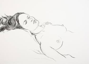Print of Portraiture Nude Drawings by Gabriel Corcuera Zubillaga