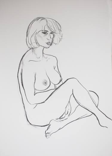 Original Figurative Portrait Drawings by Gabriel Corcuera Zubillaga