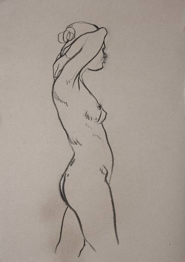 Original Figurative Nude Drawings by Gabriel Corcuera Zubillaga