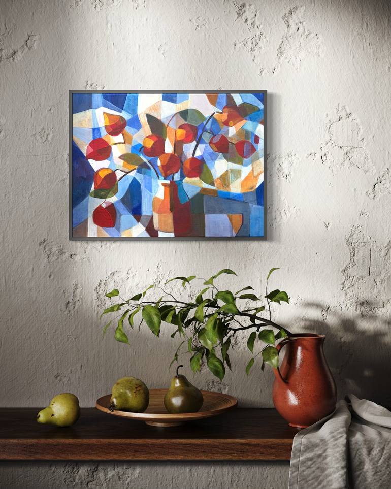 Original Modernism Floral Painting by Angela Apoyan