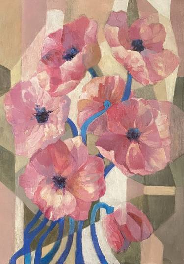 Original Cubism Floral Paintings by Angela Apoyan