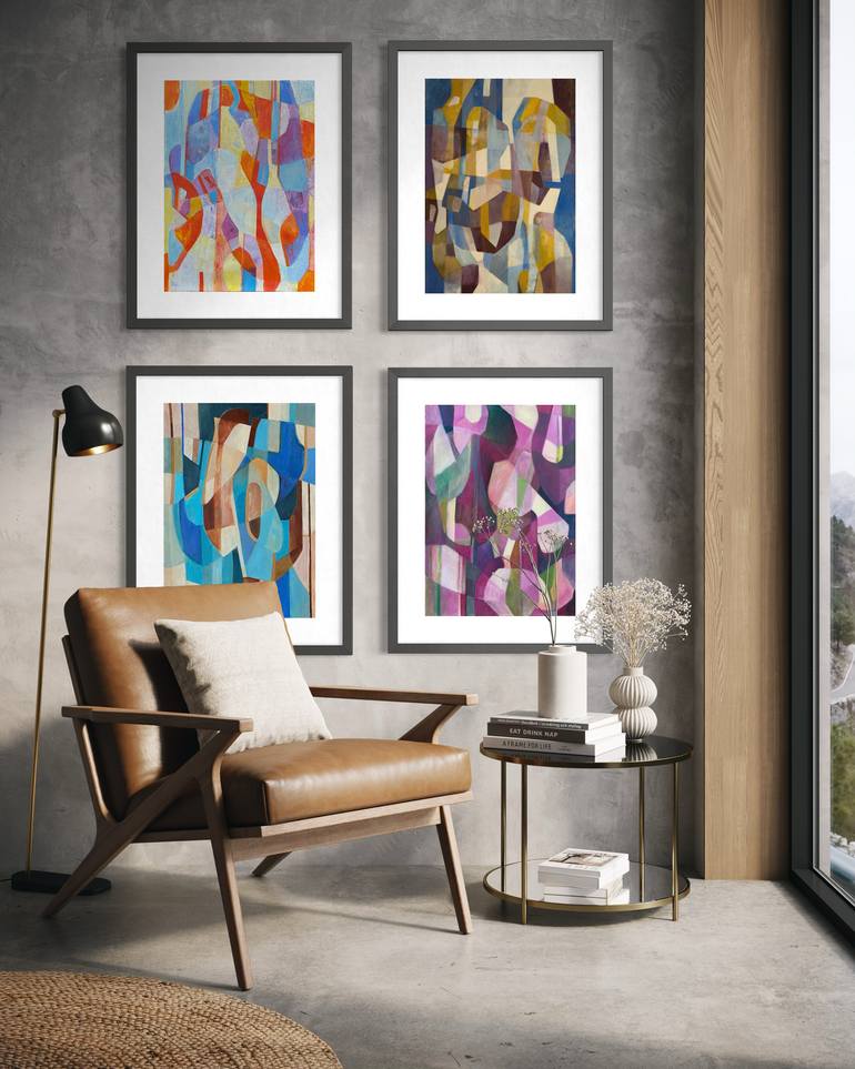 Original Abstract Expressionism Abstract Painting by Angela Apoyan