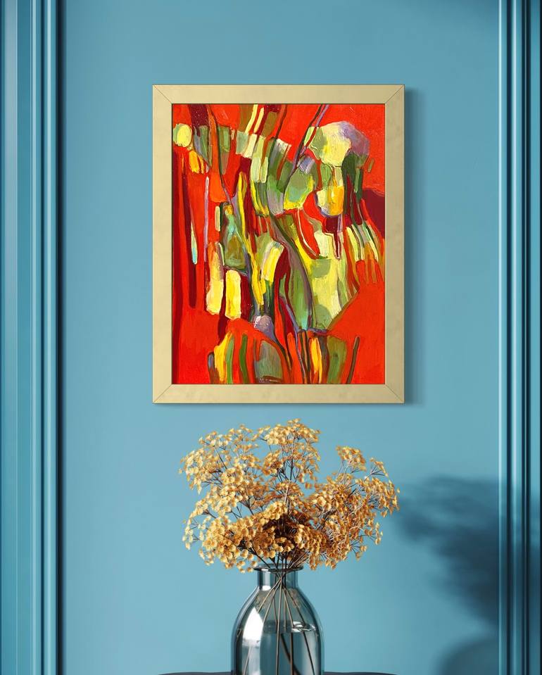 Original Abstract Expressionism Abstract Painting by Angela Apoyan